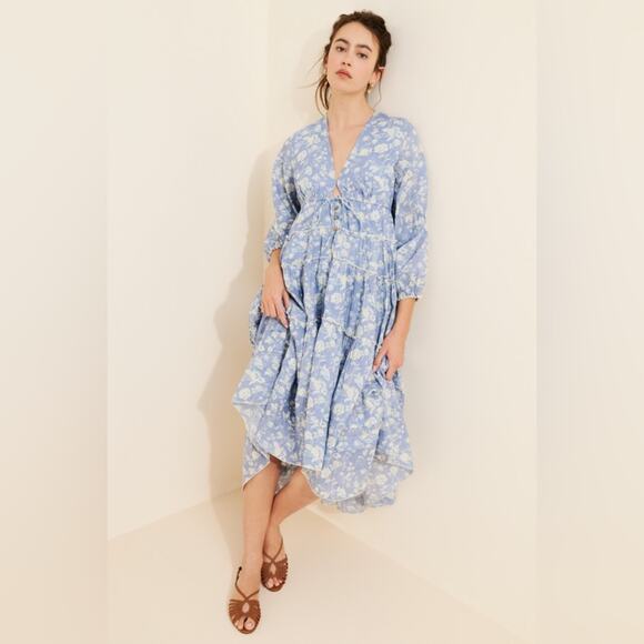 Free People Pappiet Floral Midi Dress - Picture 1 of 10